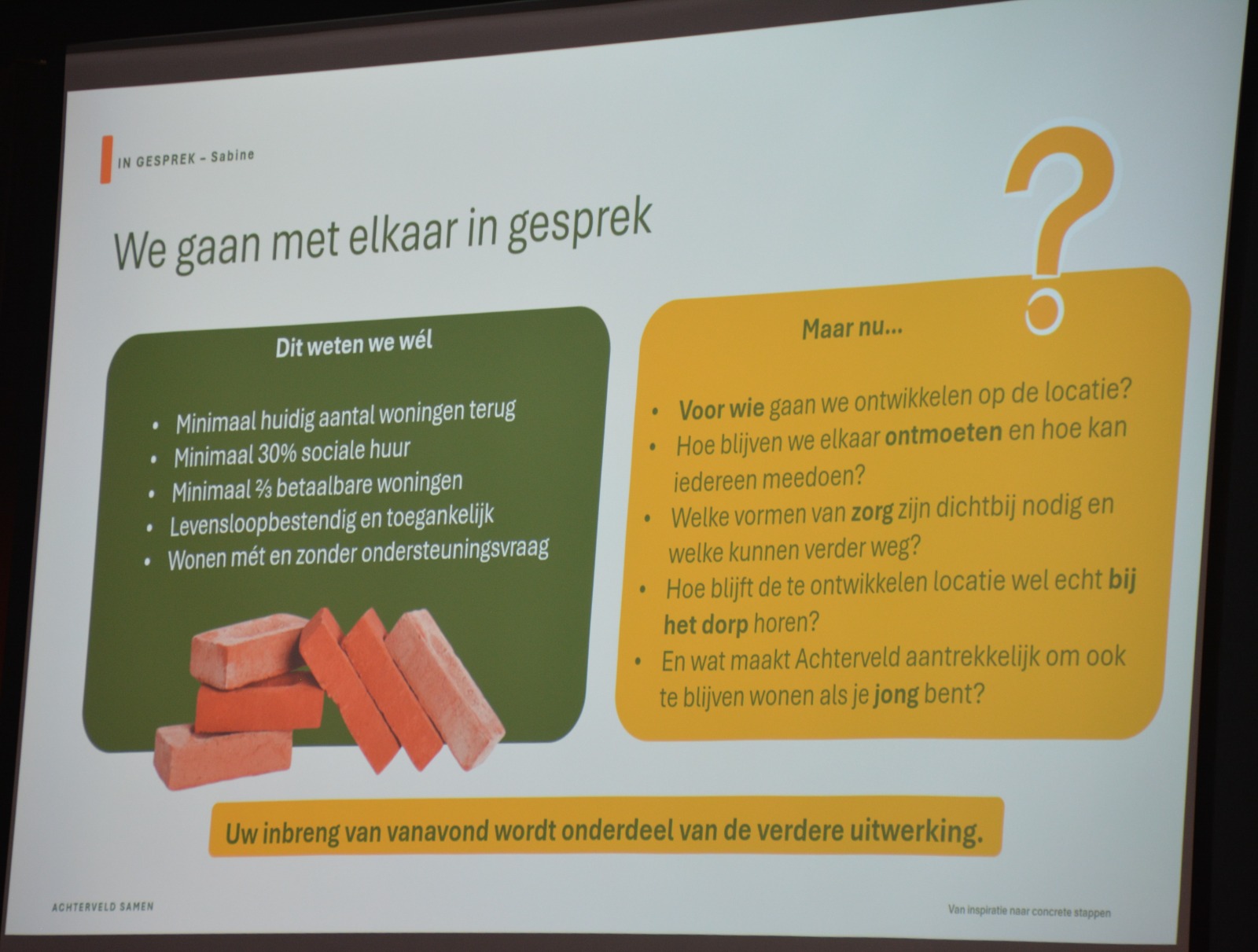 Presentatie over wonen, zorg en ontmoeten in Achterveld